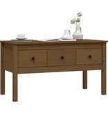 VidaXL Salontafel 102x49x55 cm massief grenenhout honingbruin
