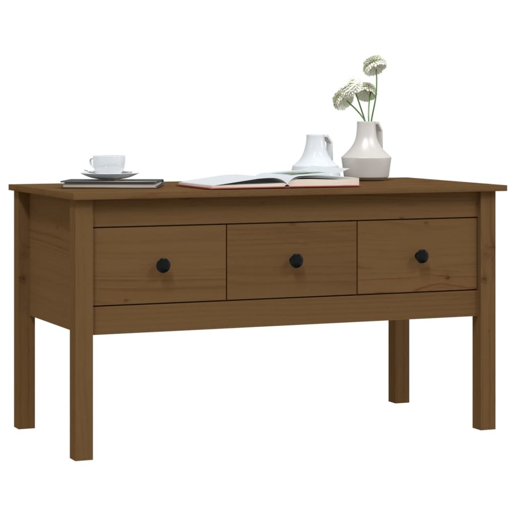 VidaXL Salontafel 102x49x55 cm massief grenenhout honingbruin