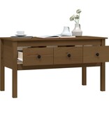 VidaXL Salontafel 102x49x55 cm massief grenenhout honingbruin