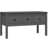VidaXL Salontafel 102x49x55 cm massief grenenhout grijs