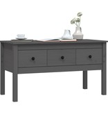 VidaXL Salontafel 102x49x55 cm massief grenenhout grijs
