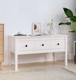 VidaXL Salontafel 102x49x55 cm massief grenenhout wit