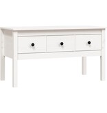 VidaXL Salontafel 102x49x55 cm massief grenenhout wit