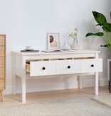 VidaXL Salontafel 102x49x55 cm massief grenenhout wit