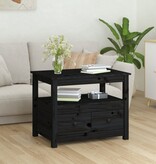 VidaXL Salontafel 71x49x55 cm massief grenenhout zwart