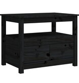 VidaXL Salontafel 71x49x55 cm massief grenenhout zwart
