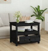 VidaXL Salontafel 71x49x55 cm massief grenenhout zwart