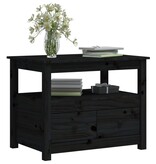 VidaXL Salontafel 71x49x55 cm massief grenenhout zwart