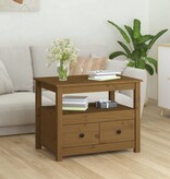 VidaXL Salontafel 71x49x55 cm massief grenenhout honingbruin