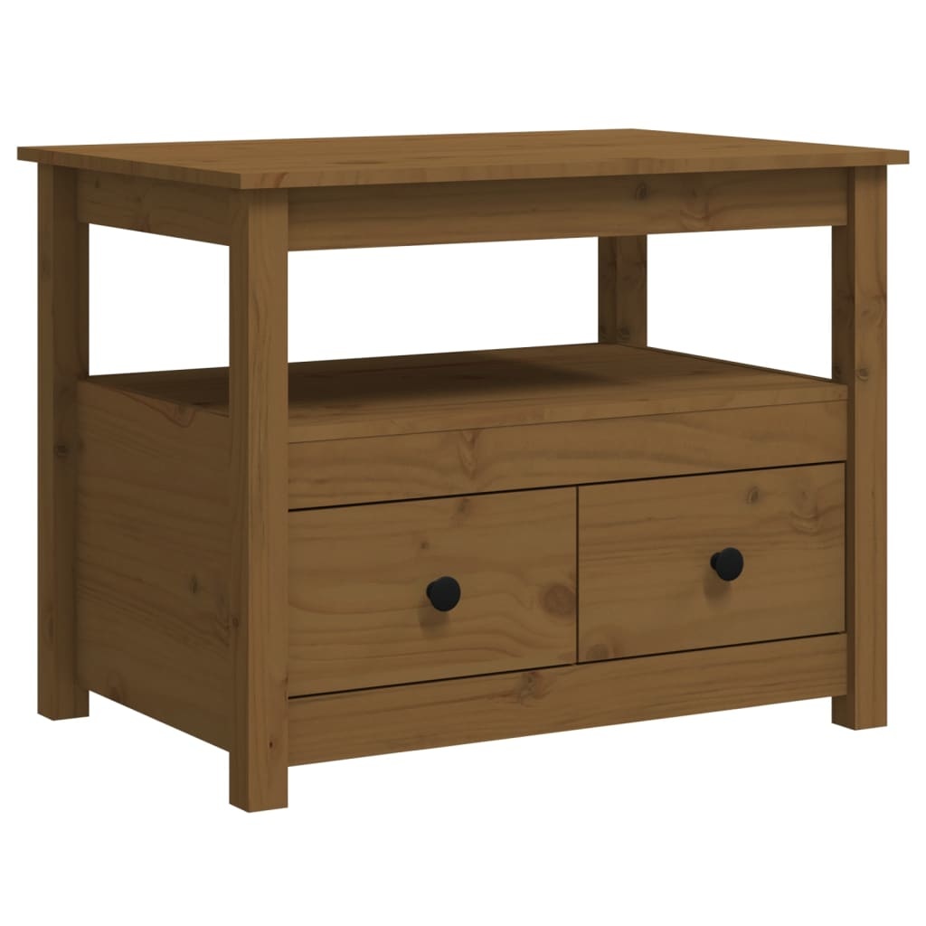 VidaXL Salontafel 71x49x55 cm massief grenenhout honingbruin