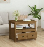 VidaXL Salontafel 71x49x55 cm massief grenenhout honingbruin