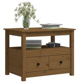 VidaXL Salontafel 71x49x55 cm massief grenenhout honingbruin