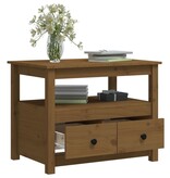VidaXL Salontafel 71x49x55 cm massief grenenhout honingbruin