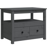 VidaXL Salontafel 71x49x55 cm massief grenenhout grijs