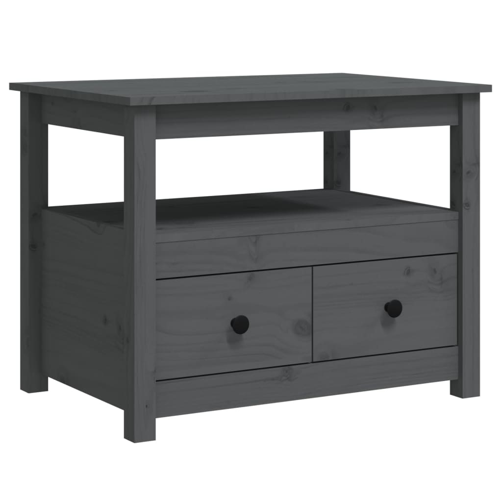 VidaXL Salontafel 71x49x55 cm massief grenenhout grijs
