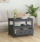 VidaXL Salontafel 71x49x55 cm massief grenenhout grijs