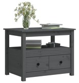 VidaXL Salontafel 71x49x55 cm massief grenenhout grijs