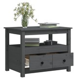 VidaXL Salontafel 71x49x55 cm massief grenenhout grijs