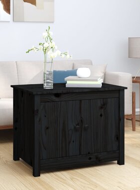 VidaXL Salontafel 71x49x55 cm massief grenenhout zwart