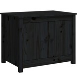 VidaXL Salontafel 71x49x55 cm massief grenenhout zwart