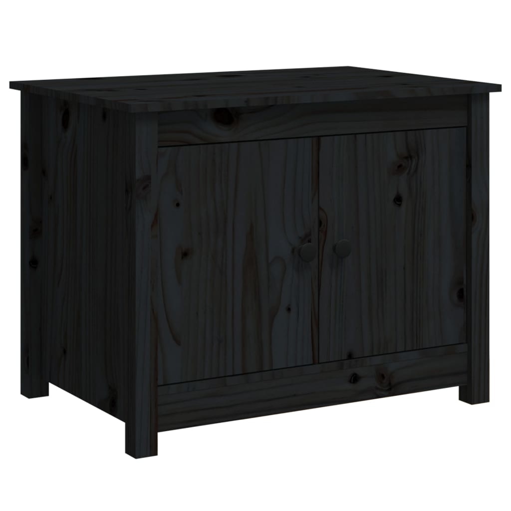 VidaXL Salontafel 71x49x55 cm massief grenenhout zwart