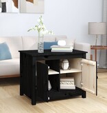 VidaXL Salontafel 71x49x55 cm massief grenenhout zwart