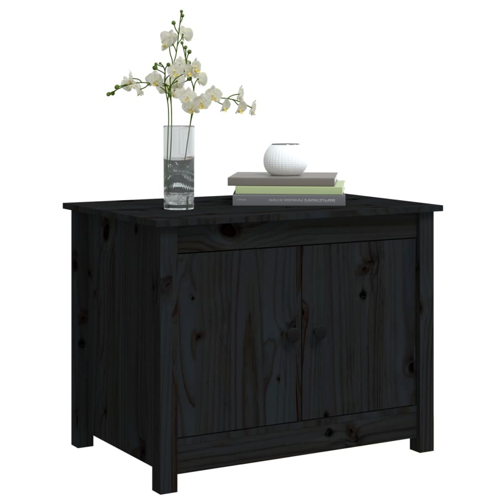 VidaXL Salontafel 71x49x55 cm massief grenenhout zwart