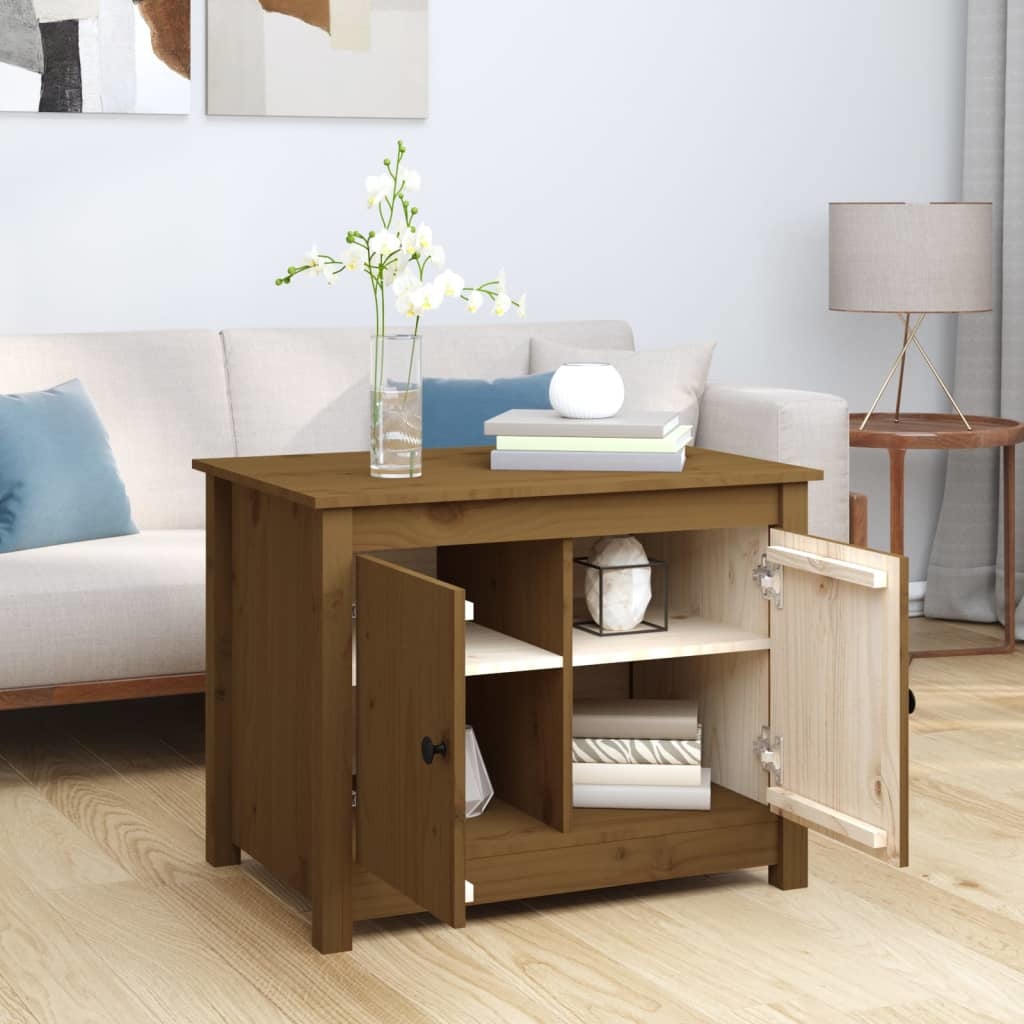 VidaXL Salontafel 71x49x55 cm massief grenenhout honingbruin