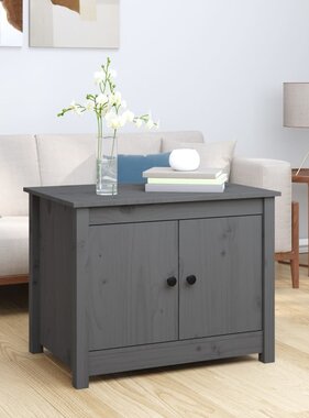 VidaXL Salontafel 71x49x55 cm massief grenenhout grijs