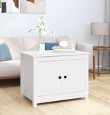 VidaXL Salontafel 71x49x55 cm massief grenenhout wit