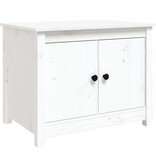 VidaXL Salontafel 71x49x55 cm massief grenenhout wit