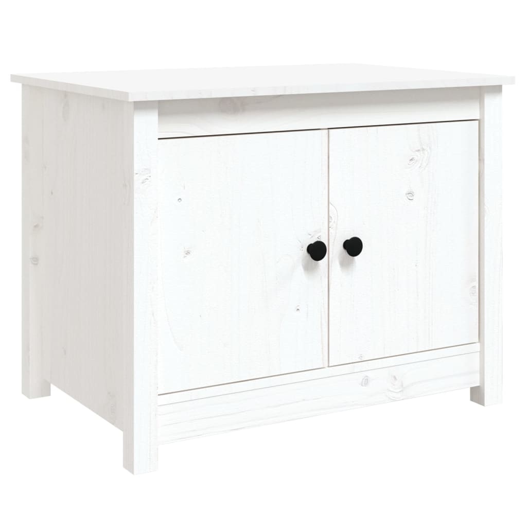 VidaXL Salontafel 71x49x55 cm massief grenenhout wit