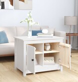 VidaXL Salontafel 71x49x55 cm massief grenenhout wit