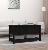 VidaXL Salontafel 102x49x55 cm massief grenenhout zwart