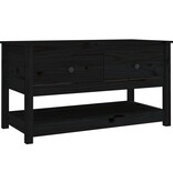 VidaXL Salontafel 102x49x55 cm massief grenenhout zwart