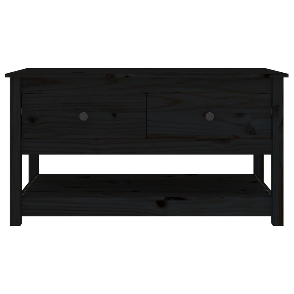 VidaXL Salontafel 102x49x55 cm massief grenenhout zwart
