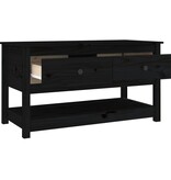 VidaXL Salontafel 102x49x55 cm massief grenenhout zwart