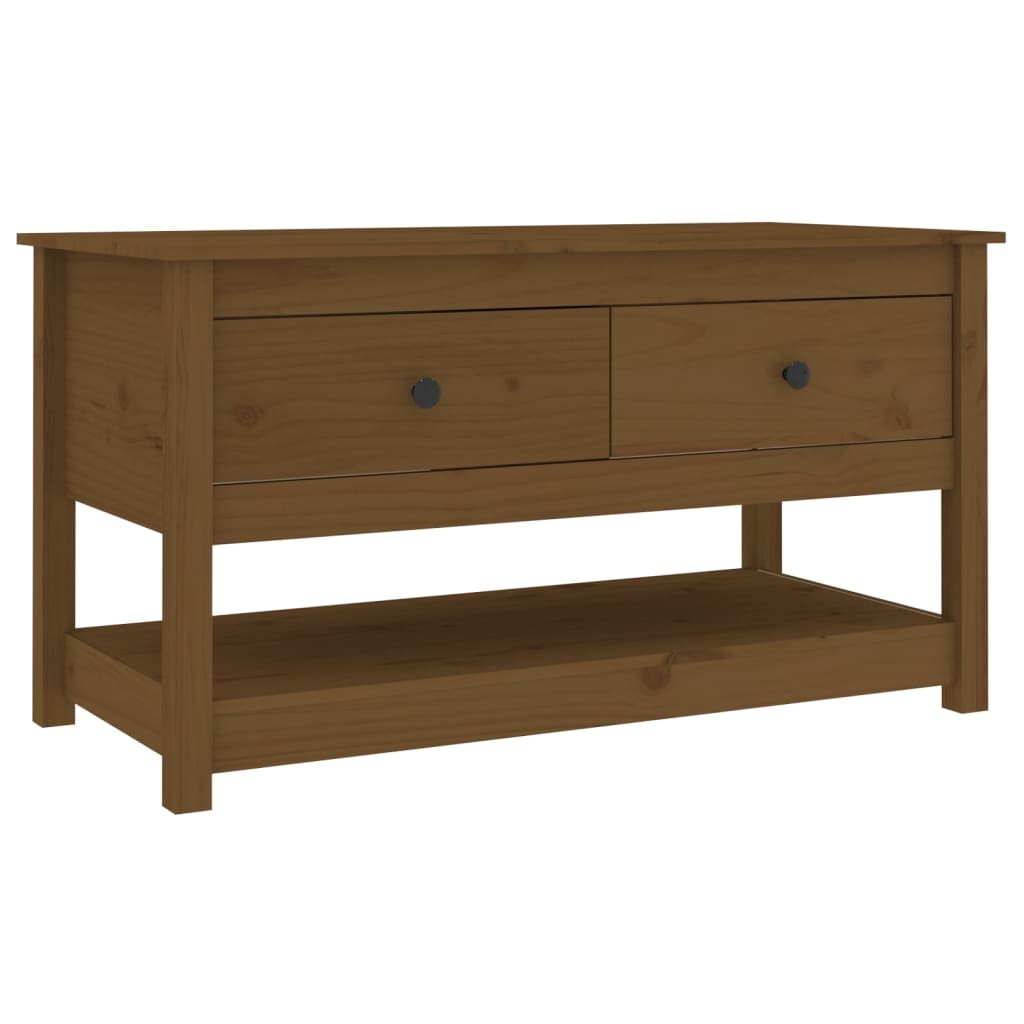 VidaXL Salontafel 102x49x55 cm massief grenenhout honingbruin