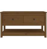 VidaXL Salontafel 102x49x55 cm massief grenenhout honingbruin
