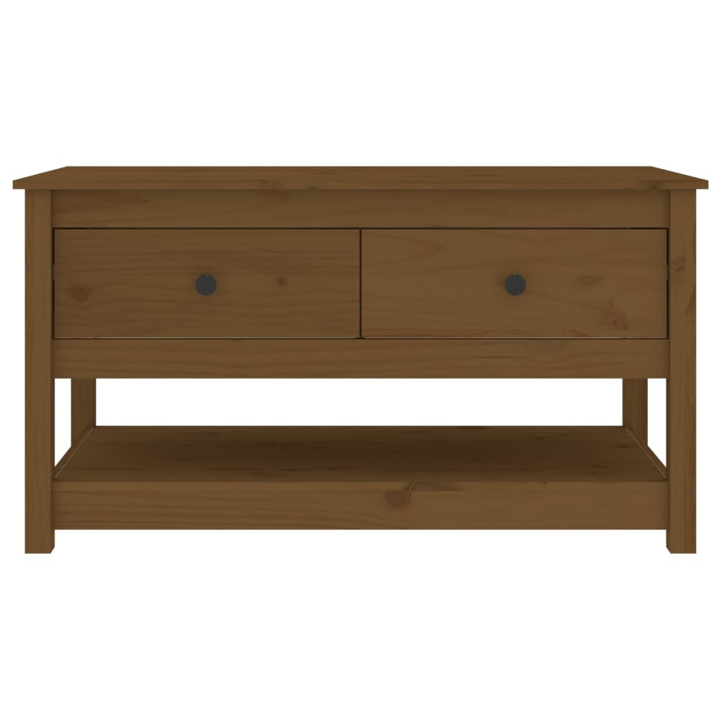 VidaXL Salontafel 102x49x55 cm massief grenenhout honingbruin