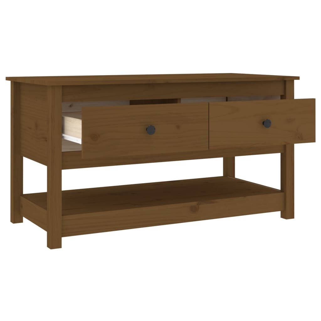 VidaXL Salontafel 102x49x55 cm massief grenenhout honingbruin