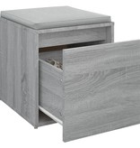 vidaXL Opbergbox met lade 40,5x40x40 cm bewerkt hout grijs sonoma eik