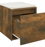 vidaXL Opbergbox met lade 40,5x40x40 cm bewerkt hout gerookt eiken