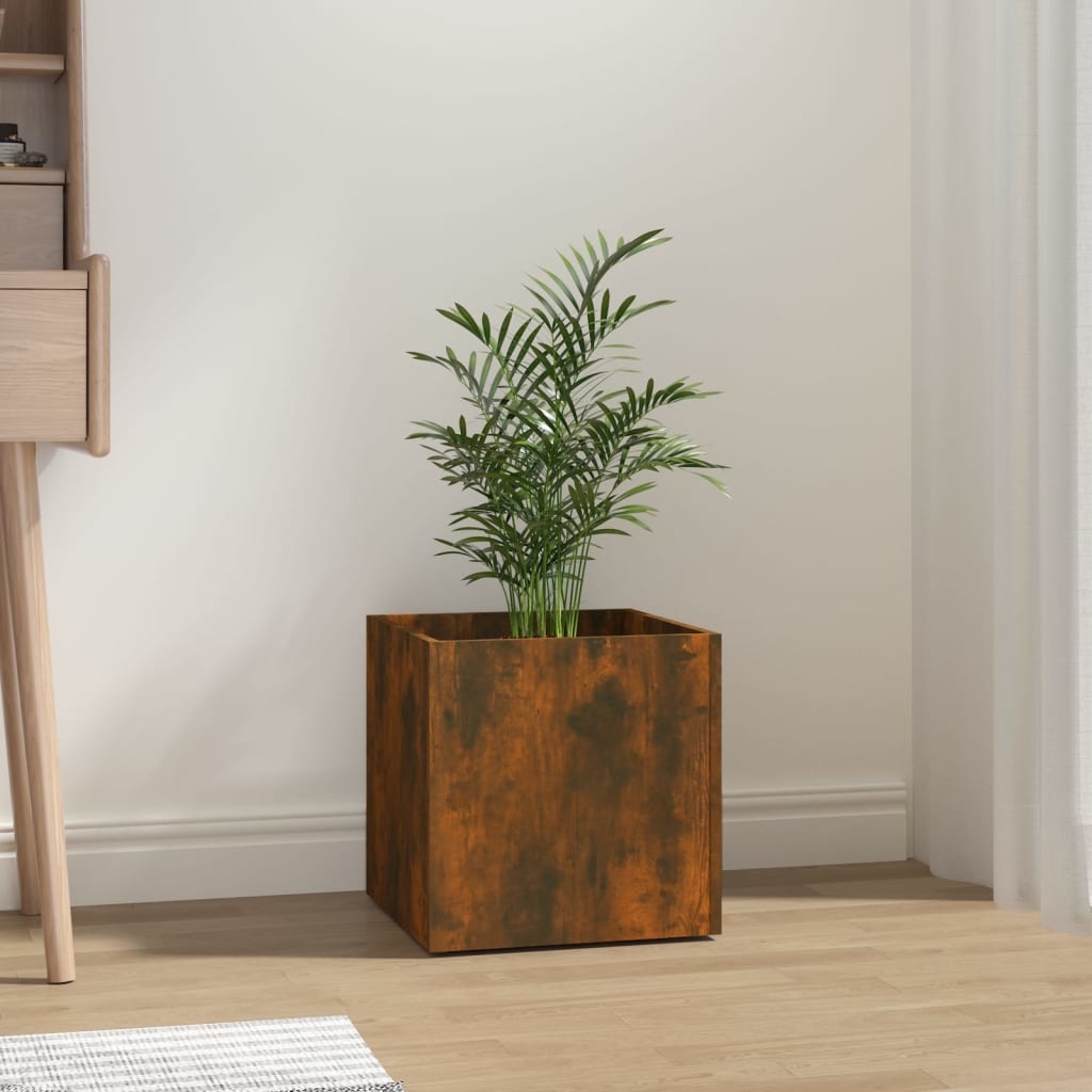 vidaXL Plantenbak 40x40x40 cm bewerkt hout gerookt eikenkleurig