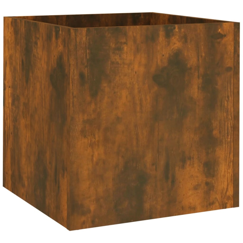 VidaXL Plantenbak 40x40x40 cm bewerkt hout gerookt eikenkleurig