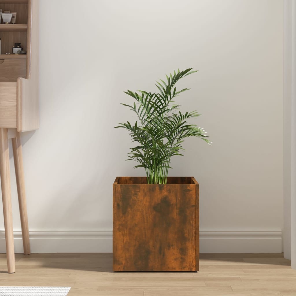 VidaXL Plantenbak 40x40x40 cm bewerkt hout gerookt eikenkleurig