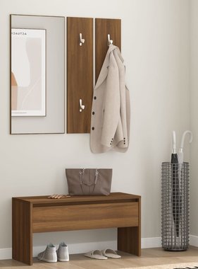 VidaXL Halmeubelset bewerkt hout bruineiken