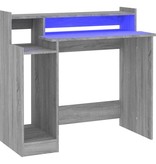 VidaXL Bureau met LED-verlichting 97x90x45 cm hout grijs sonoma eiken