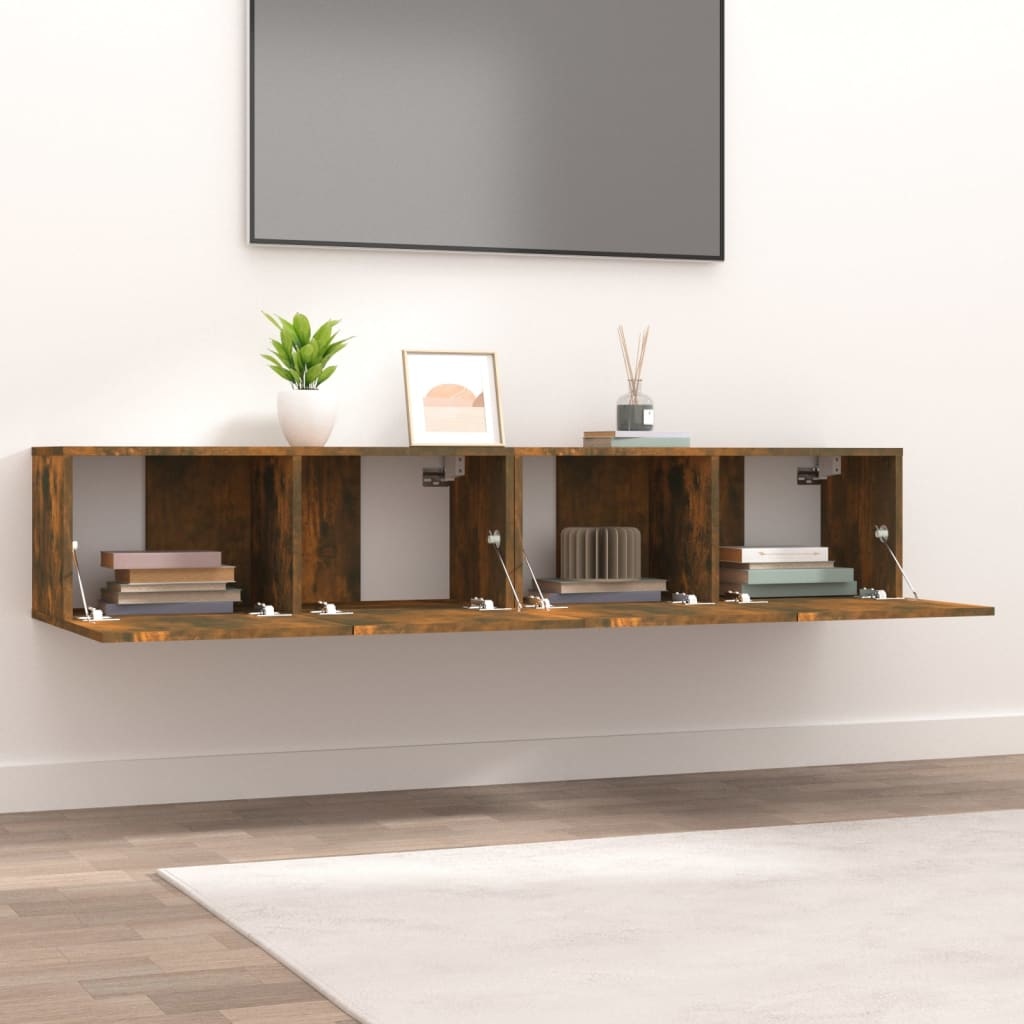 VidaXL Tv-meubelen 2 st 80x30x30 cm bewerkt hout gerookt eikenkleurig