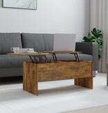 VidaXL Salontafel 102x50,5x46,5 cm bewerkt hout gerookt eikenkleurig